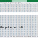 Input area for product unit prices in a garden machinery financial model spreadsheet.