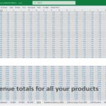 Revenue data table for ceramics products with totals for financial analysis.