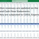 Subscription Revenue in Financial Model Overview | eFinancialModels Subscription revenue and COGS displayed in an Excel financial model.