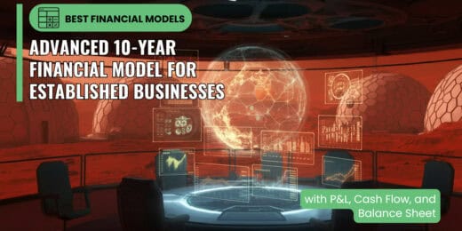 10-Year Financial Model for Existing Businesses with Cash Flow, P&L and Balance Sheet