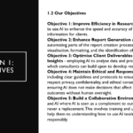 List of key objectives for leveraging AI in a business context