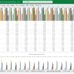 Sales revenue by product for 2025 with monthly breakdowns and summary charts.