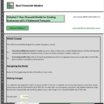 User guide highlighting financial feasibility assessment and input navigation for a financial model.
