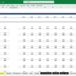 Capital Expenditure Planning Sheet for Real Estate | eFinancialModels Capital expenditure template displaying fixed assets and annual costs from 2025 to 2034.