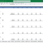 Revenue Breakdown for Real Estate Private Equity Fund | eFinancialModels Revenue section showing rental income, capital gains, and fees in an Excel model.