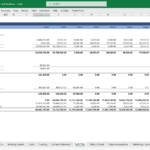 Cash Flow Statement for Real Estate Fund Model | eFinancialModels Cash flow statement from a financial model showing operating, investing, and financing cash flows for a real estate fund.