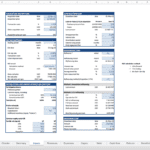 Key inputs and assumptions in a real estate financial model spreadsheet.