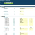 Setup inputs for financial projections including categories and staff costs.