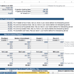 Input sheet for biotech investment planning including funding sources and loan terms.
