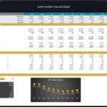Cattle Feedlot Breakeven Analysis Financial Model | eFinancialModels Breakeven analysis table detailing revenue, costs, and sales volume for cattle feedlot model.