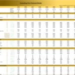 Financial ratios table for a consulting firm showing projections from 2025 to 2034.