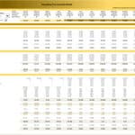 Detailed financial model showing revenue, expenses, and net income projections for 2023.