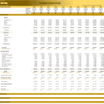 Financial model showcasing projected income statements for a consulting firm, including revenue sources and margins.