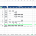 Investor returns model illustrating debt cash flows and investment metrics in Excel.