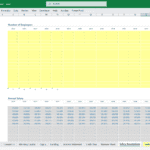Salary Assumptions and Employee Projections | eFinancialModels Salary projection table showing employee counts and annual salaries by year.