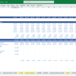 Detailed Cash Flow Statement template showing cash inflows and outflows by category.