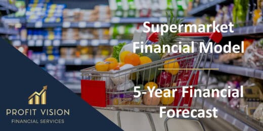 Supermarket financial model showcasing 5-year financial forecast details