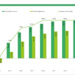 Financial projections chart showing rental income and occupancy rates for mini storage units.
