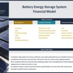 Table of contents for battery energy storage financial model, listing key reports and analyses.
