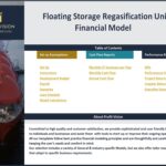 Table of contents for the FSRU financial model detailing key reports and assumptions.