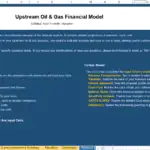 Instructions for using the upstream oil and gas financial model template in Excel.