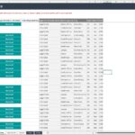 Spreadsheet tracking client consulting services, fees, and payment statuses.