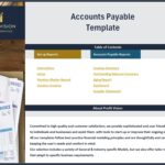Table of contents for an Accounts Payable Template with key report sections