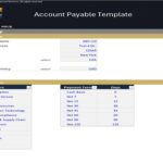 Accounts payable template showing business setup and payment terms