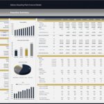 Summary chart showing revenue, expenses, and financial ratios for a recycling plant model.