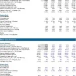 Key financial metrics for predictions in ABC Company model with income and balance sheet data.