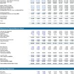 Financial overview showing income, balance sheet, and cash flow projections for 2022-2029.