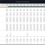 Monthly cash flow model showing revenues and expenses for a microbrewery.