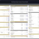 Financial model assumptions for pool and spa design business including costs and revenue streams.