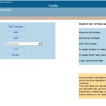 Inputs for financial projections including tax rate and growth rates in ABC Company's model.