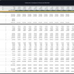 Monthly cash flow model displaying revenues and expenses for a telecom company.