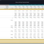 Bitcoin Mining Financial Model Income Statement Overview | eFinancialModels Bitcoin mining financial model income statement showing projected earnings and expenses.