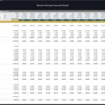 Bitcoin Mining Financial Model Monthly Budget Overview | eFinancialModels Monthly cash flow budget table for Bitcoin mining in 2028, highlighting revenues and expenses.