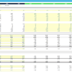 Consulting agency financial model highlighting income and balance sheet data.