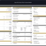 Detailed assumptions for financial modeling of a solar power plant project.