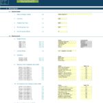 Excel template showing inputs for project phases and costs in financial projection.