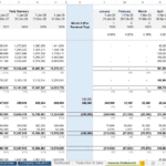 Profit and loss statement with projected monthly revenue and expenses for a drone startup.