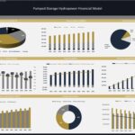Financial dashboard showing revenue sources, expenses, cash flow, and capital structure for hydropower.