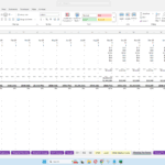 10-year financial model with projected monthly revenues and expenses