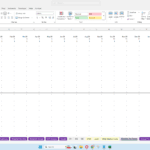 Excel pro forma model detailing monthly items and staffing requirements over ten years.