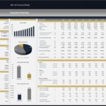 Financial summary chart showing revenue, expenses, cash flow, and investment metrics for ABC Ltd