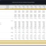 Income Statement of Cybersecurity Services Company | eFinancialModels Income statement showing financial performance and projections for a cybersecurity services company.