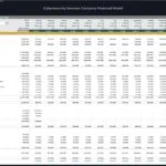 Cybersecurity Company Monthly Budget Financial Model | eFinancialModels Financial model showing monthly revenue, expenses, and net cash flow for 2028.