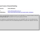 Cover of Guiding Principles of Financial Modelling document showing development details and resource links.