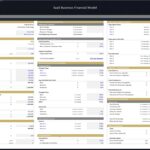 SaaS business financial model assumptions detailing costs, subscriptions, and metrics.