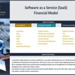 Table of contents for SaaS financial model including setup and financial analysis sections.